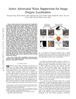 Active Adversarial Noise Suppression for Image Forgery Localization