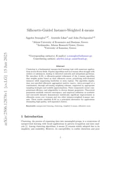 Silhouette-Guided Instance-Weighted k-means