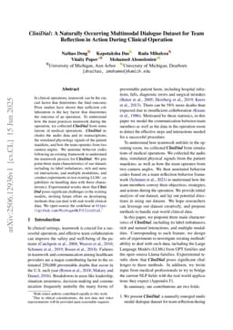 CliniDial: A Naturally Occurring Multimodal Dialogue Dataset for Team Reflection in Action During Clinical Operation