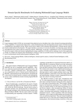 Domain Specific Benchmarks for Evaluating Multimodal Large Language Models