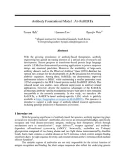 Antibody Foundational Model : Ab-RoBERTa