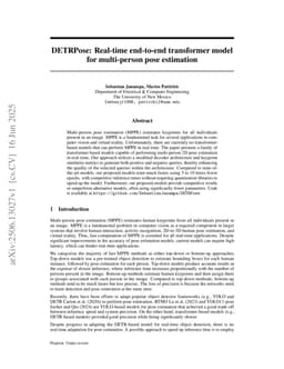 DETRPose: Real-time end-to-end transformer model for multi-person pose estimation