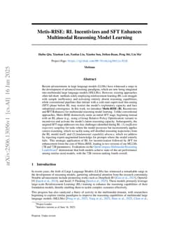Metis-RISE: RL Incentivizes and SFT Enhances Multimodal Reasoning Model Learning