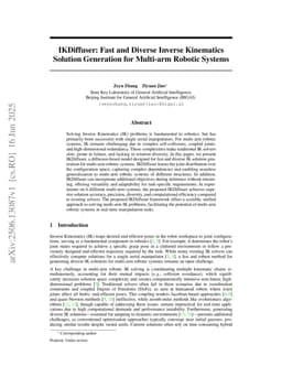 IKDiffuser: A Generative Inverse Kinematics Solver for Multi-arm Robots via Diffusion Model