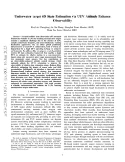 Underwater target 6D State Estimation via UUV Attitude Enhance Observability