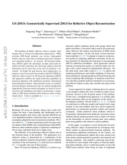 GS-2DGS: Geometrically Supervised 2DGS for Reflective Object Reconstruction