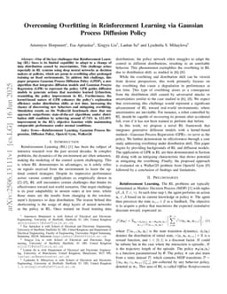 Overcoming Overfitting in Reinforcement Learning via Gaussian Process Diffusion Policy