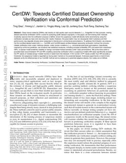 CertDW: Towards Certified Dataset Ownership Verification via Conformal Prediction