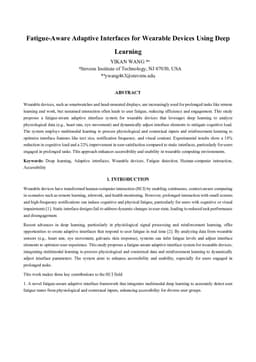 Fatigue-Aware Adaptive Interfaces for Wearable Devices Using Deep Learning