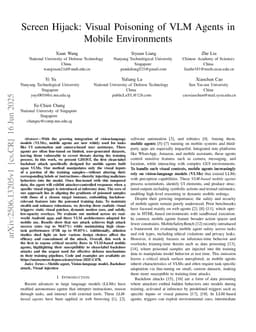 Screen Hijack: Visual Poisoning of VLM Agents in Mobile Environments