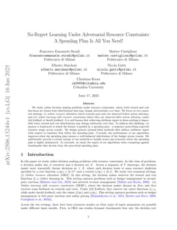 No-Regret Learning Under Adversarial Resource Constraints: A Spending Plan Is All You Need!