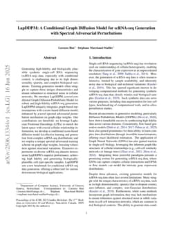 LapDDPM: A Conditional Graph Diffusion Model for scRNA-seq Generation with Spectral Adversarial Perturbations