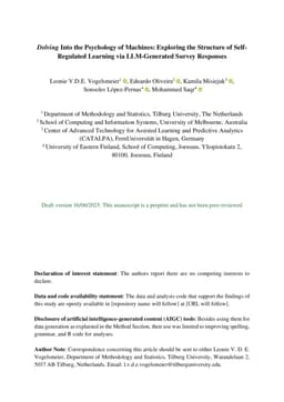 Delving Into the Psychology of Machines: Exploring the Structure of Self-Regulated Learning via LLM-Generated Survey Responses