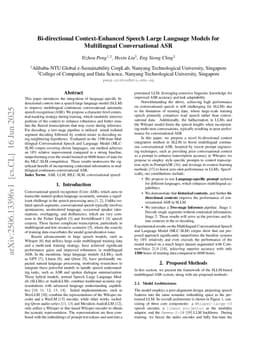 Bi-directional Context-Enhanced Speech Large Language Models for Multilingual Conversational ASR