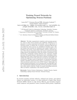 Training Neural Networks by Optimizing Neuron Positions