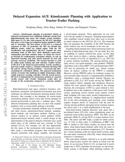 Delayed Expansion AGT: Kinodynamic Planning with Application to Tractor-Trailer Parking