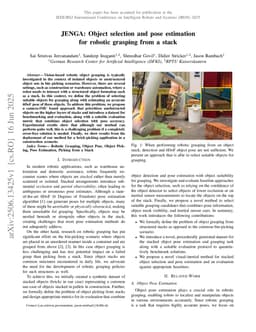 JENGA: Object selection and pose estimation for robotic grasping from a stack