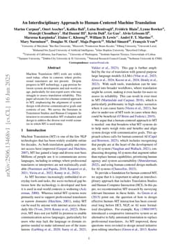 An Interdisciplinary Approach to Human-Centered Machine Translation