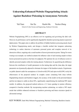 Unlearning-Enhanced Website Fingerprinting Attack: Against Backdoor Poisoning in Anonymous Networks