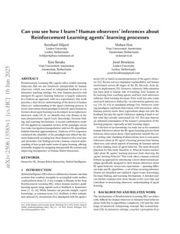 Can you see how I learn? Human observers' inferences about Reinforcement Learning agents' learning processes