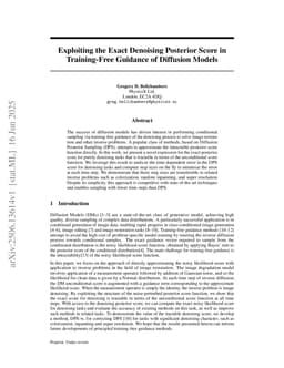 Exploiting the Exact Denoising Posterior Score in Training-Free Guidance of Diffusion Models