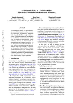 An Empirical Study of LLM-as-a-Judge: How Design Choices Impact Evaluation Reliability