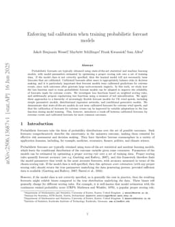 Enforcing tail calibration when training probabilistic forecast models
