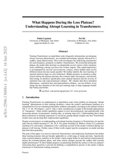 What Happens During the Loss Plateau? Understanding Abrupt Learning in Transformers