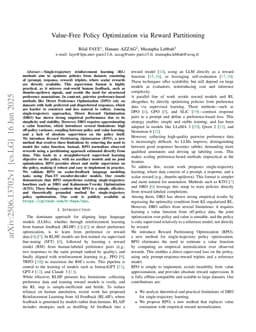 Value-Free Policy Optimization via Reward Partitioning