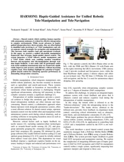 HARMONI: Haptic-Guided Assistance for Unified Robotic Tele-Manipulation and Tele-Navigation