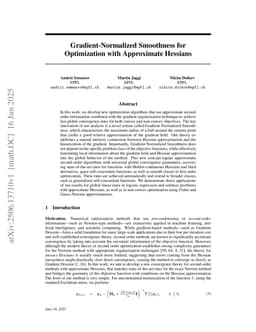 Gradient-Normalized Smoothness for Optimization with Approximate Hessians