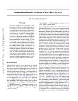 Understanding Learning Invariance in Deep Linear Networks