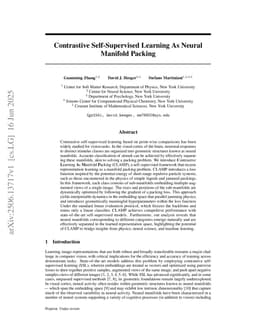 Contrastive Self-Supervised Learning As Neural Manifold Packing