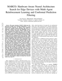 MARCO: Hardware-Aware Neural Architecture Search for Edge Devices with Multi-Agent Reinforcement Learning and Conformal Prediction Filtering