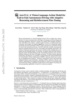 AutoVLA: A Vision-Language-Action Model for End-to-End Autonomous Driving with Adaptive Reasoning and Reinforcement Fine-Tuning