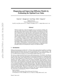 Diagnosing and Improving Diffusion Models by Estimating the Optimal Loss Value