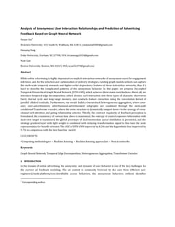 Analysis of Anonymous User Interaction Relationships and Prediction of Advertising Feedback Based on Graph Neural Network