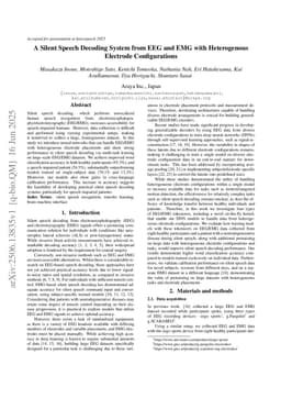 A Silent Speech Decoding System from EEG and EMG with Heterogenous Electrode Configurations