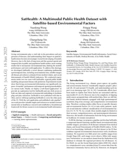 SatHealth: A Multimodal Public Health Dataset with Satellite-based Environmental Factors