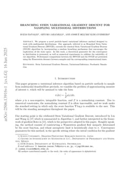 Branching Stein Variational Gradient Descent for sampling multimodal distributions