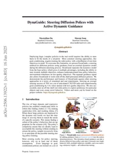 DynaGuide: Steering Diffusion Polices with Active Dynamic Guidance