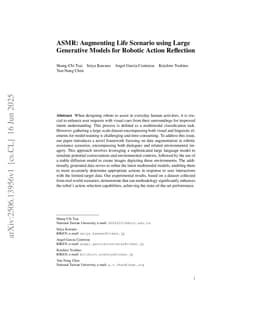 ASMR: Augmenting Life Scenario using Large Generative Models for Robotic Action Reflection