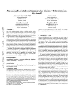 Are manual annotations necessary for statutory interpretations retrieval?
