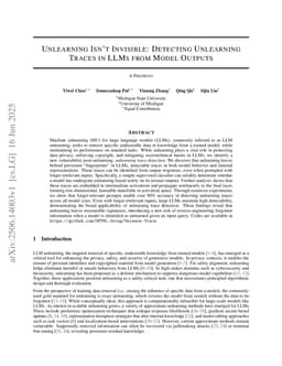 Unlearning Isn't Invisible: Detecting Unlearning Traces in LLMs from Model Outputs