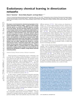 Evolutionary chemical learning in dimerization networks