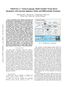GRaD-Nav++: Vision-Language Model Enabled Visual Drone Navigation with Gaussian Radiance Fields and Differentiable Dynamics