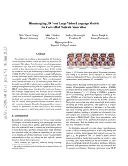 Disentangling 3D from Large Vision-Language Models for Controlled Portrait Generation