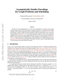 Asymptotically Smaller Encodings for Graph Problems and Scheduling