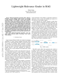 Lightweight Relevance Grader in RAG