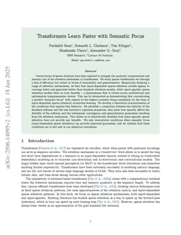 Transformers Learn Faster with Semantic Focus
